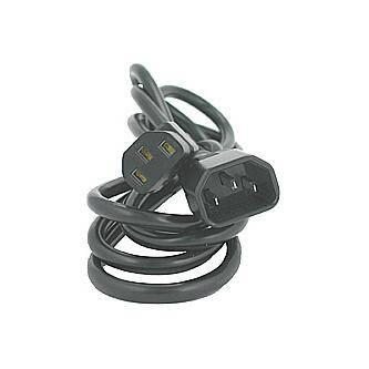 Síťový kabel 230V prodlužovací, C13-C14, 2m, VDE approved, černý