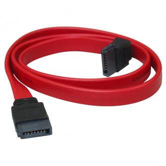 Kabel datový, SATA F - SATA F, 0.5 m, pravoúhlý, červený