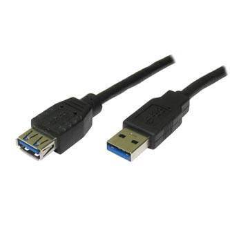 Kabel USB (3.0), USB A M- USB A F, 1.8m, černý