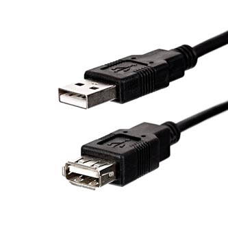 Kabel USB (2.0), USB A M- USB A F, 3m, černý, Logo Economy