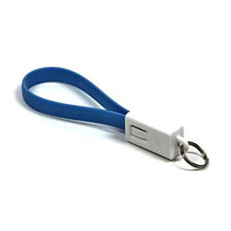 Kabel USB (2.0), USB A M- USB micro B M, 0.2m, modrý, klíčenka