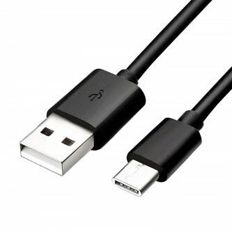 Kabel USB (2.0), USB A M- USB C M, 1m, černý, Logo, blistr