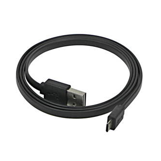 Kabel USB (2.0), USB A M reversible- USB micro M reversible, 0.3m, plochý, černý, oboustranný