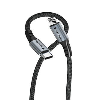 Verbatim USB kabel USB C samec - USB lightning samec, 60W, 1.2m, černý, box, 31844
