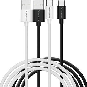 Verbatim USB kabel USB A samec - USB C samec, 18W, 1m, černo-bílá, box, 32393