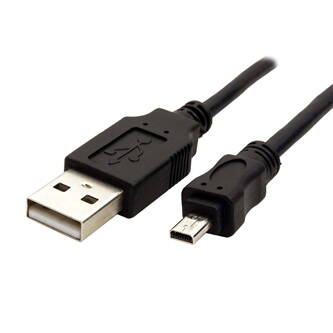 Kabel USB (2.0), USB A M- 8 pin M, 1.8m, černý, Logo, blistr, PANASONIC