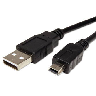 Kabel USB (2.0), USB A M- USB mini M (5 pin), 2m, černý, Logo, blistr