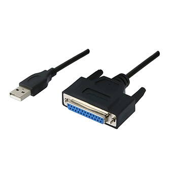 Kabel USB (1.1), USB A M- 25 pin F, 0.9m, černý, IEEE 1284