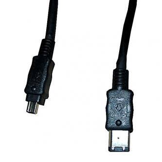 FireWire kabel IEEE 1394, IEEE 1394 (6pin) M- IEEE 1394 (4pin) M, 2m, černý