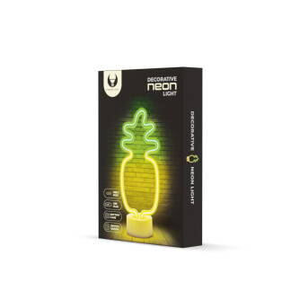 Neon LED on stand PINEAPPLE orange green USB-C FSC-12 Forever Light