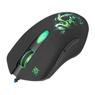 Myš drátová USB, Defender Sky Dragon GM-090L, poškozený obal, černá, optická, 3200DPI, .A-D, B, DOPRODEJ
