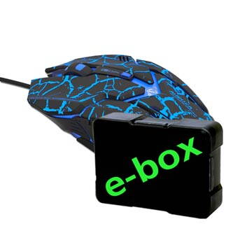 E-Blue Myš Auroza Gaming, 4000DPI, optická, 6tl., 1 kolečko, drátová USB, černá, herní, e-box