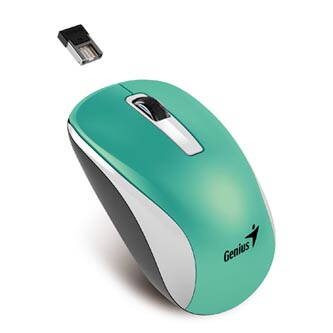 Genius Myš NX-7010, 1200DPI, 2.4 [GHz], optická, 3tl., 1 kolečko, bezdrátová, tyrkysová, univerzální