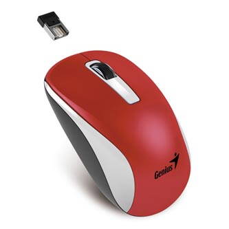 Genius Myš NX-7010, 1200DPI, 2.4 [GHz], optická, 3tl., 1 kolečko, bezdrátová, červená, univerzální