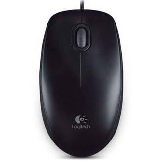 Logitech Myš B100, 800DPI, optická, 3tl., 1 kolečko, drátová USB, černá