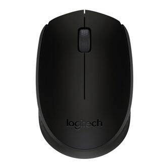 Logitech Myš B170, 1000DPI, 2.4 [GHz], optická, 3tl., 1 kolečko, bezdrátová, černá, 1 ks AA, miniaturní USB přijímač, kancelářská
