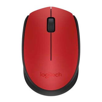Logitech Myš M171, 1000DPI, 2.4 [GHz], optická, 3tl., 1 kolečko, bezdrátová, červená, 2 ks AA, k notebooku, univerzální