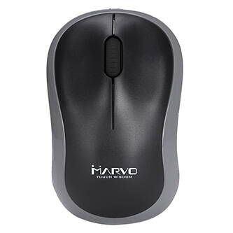 Marvo Myš DWM100GY, 1000DPI, 2.4 [GHz], optika, 3tl., 1 kolečko, bezdrátová, černo-šedá, 1 ks AAA, kancelářská