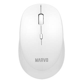 Marvo Myš WM103WH, 1600DPI, 2.4 [GHz], optika, 4tl., bezdrátová, bílá, 1 ks AA, kancelářská, tichá