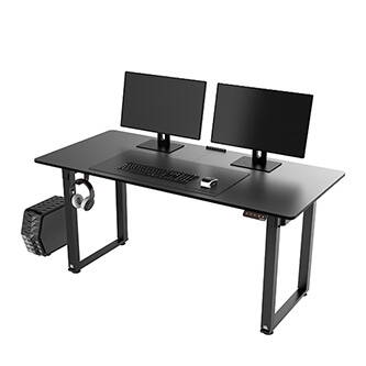 Pracovní stůl, elektricky nastavitelná výška, černá deska, 160X75 cm, 74-116 cm, UPLIFT, s XXL podložkou pod myš, ULTRADESK