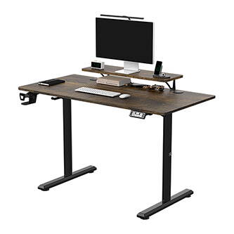 Pracovní stůl, elektricky nastavitelná výška, 120X60 cm, 72-117 cm, HIGHLANDER BROWN, hnědý, ULTRADESK