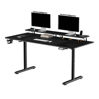 Pracovní stůl, elektricky nastavitelná výška, 160X70 cm, 72-117 cm, HIGHLANDER XXL BLACK, černý, ULTRADESK