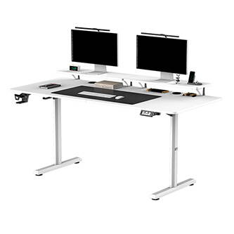 Pracovní stůl, elektricky nastavitelná výška, 160X70 cm, 72-117 cm, HIGHLANDER XXL WHITE, bílý, ULTRADESK