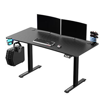 ULTRADESK Herní stůl LEVEL V2, 140x68cm, 72-117cm, elektricky nastavitelná výška, bez podložky