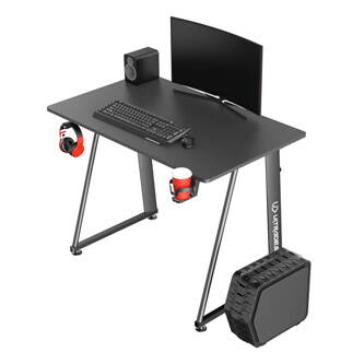 ULTRADESK Herní stůl ENTER V2, 100x60 cm, 75cm, s držákem na sluchátka a pití, kompaktní velikost