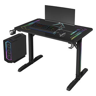 ULTRADESK Herní stůl FREEZE V2, 109x69 cm, 75 cm, povrch z tvrzeného skla ULTRA-GLASS