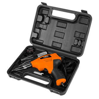 Pájecí pistole s kufříkem 200W, NEO TOOLS 19-152, nastavitelná teplota, ergonomická, plast, oranžová