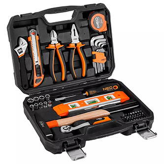 Sada nářadí, 10-200, 60 ks, velikost 1/4, kufřík,, NEO TOOLS