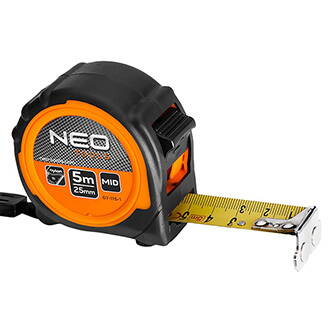 Svinovací metr NEO TOOLS ocel, 5m x 25mm, magnetický