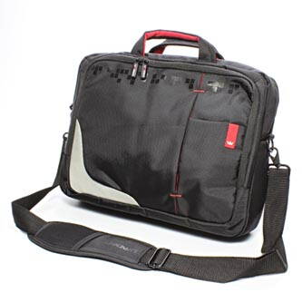 Taška na notebook 15,6", černá s červenými prvky z nylonu, NT007 typ Crown
