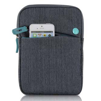 Obal na tablet 8", CANVAS, šedo-modrý z plátna