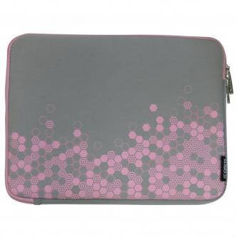 Obal na notebook 12,1", Graphic, šedo-růžový z neoprénu, Logo