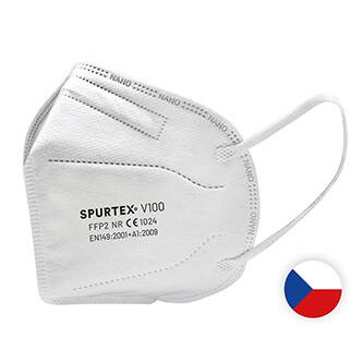 Nano respirátor, FFP2, bílý, 5-vrstvý, univerzální, 5ks, Spurtex