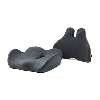 Set bederní opěrky a podsedáku, pod hýždě, ergonomický, antracitový, paměťová pěna, Powerton