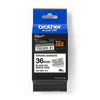 Brother originální páska do tiskárny štítků, Brother, TZE-S261, černý tisk/bílý podklad, laminovaná, 8m, 36mm, extrémně adhezivní