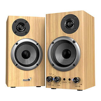 Genius reproduktory SP-HF520BT, 2.0, 20W, barva borovice, AUX/Bluetooth 5.3