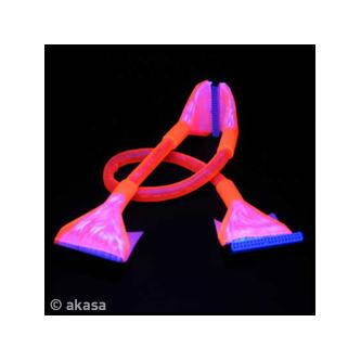 IDE kabel ATA 133, červený, UV reaktivní, 60cm, AKASA