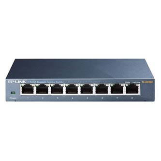 TP-LINK stolní switch TL-SG108 1000Mbps, auto MDI/MDIX