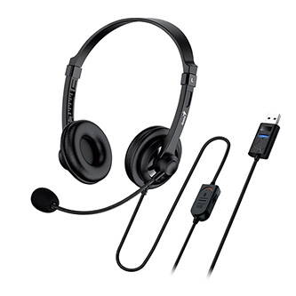 Genius HS-230U, sluchátka s mikrofonem, drátová, černá, USB Genius HS-230U, sluchátka s mikrofonem, drátová, černá, USB