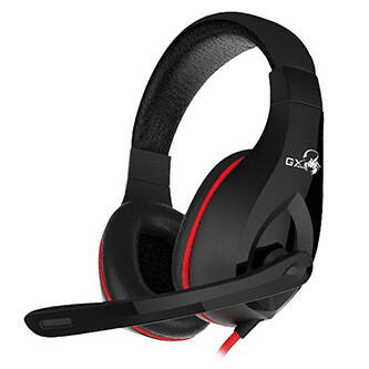 Genius GX Gaming LYCHAS HS-G560, herní sluchátka s mikrofonem, ovládání hlasitosti, černá/červená, 3.5 mm jack