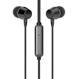 HP DHE-7000, sluchátka s mikrofonem, ovládání hlasitosti, černá, špuntová typ 3.5 mm jack