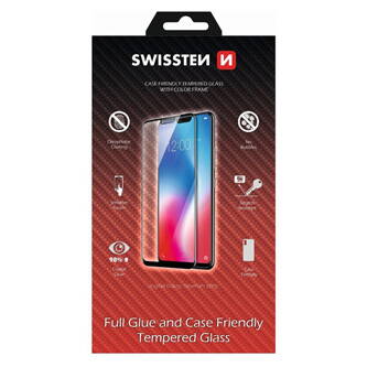 Ochranné temperované sklo Swissten, pro Apple iPhone 11, černá, case friendly and color frame