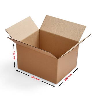 Kartonová krabice, hnědá, 300x200x150mm, lepenka 5VVL 15 KS