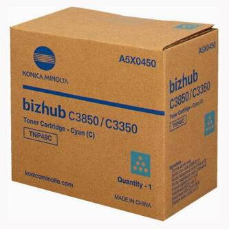 Konica Minolta originální toner A5X0450, cyan, 10000str., TNP48C, Konica Minolta Bizhub C3350, C3850, O