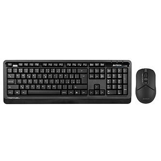 A4Tech FG1012, Sada klávesnice s bezdrátovou optickou myší, AA, CZ, klasická, 2.4 [Ghz], bezdrátová, černá