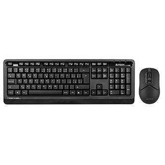 A4Tech FG1012S, Sada klávesnice s bezdrátovou optickou myší, AA, CZ, klasická, 2.4 [Ghz], bezdrátová, černá